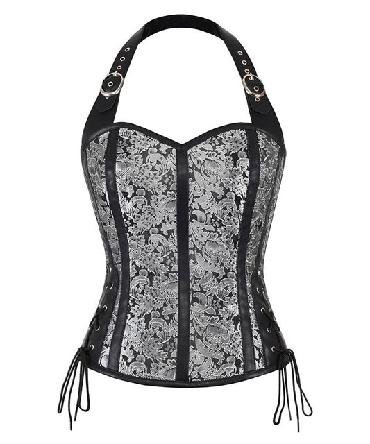 Nedabiah Gothic Corset Tops with Halter Neck