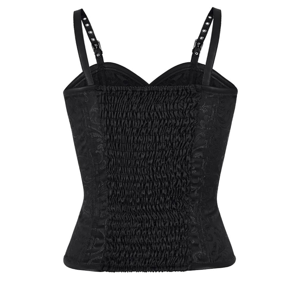 Gormley Gothic Black Shoulder Straps Corset Top