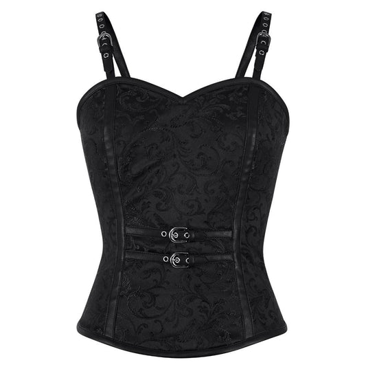 Gormley Gothic Black Shoulder Straps Corset Top