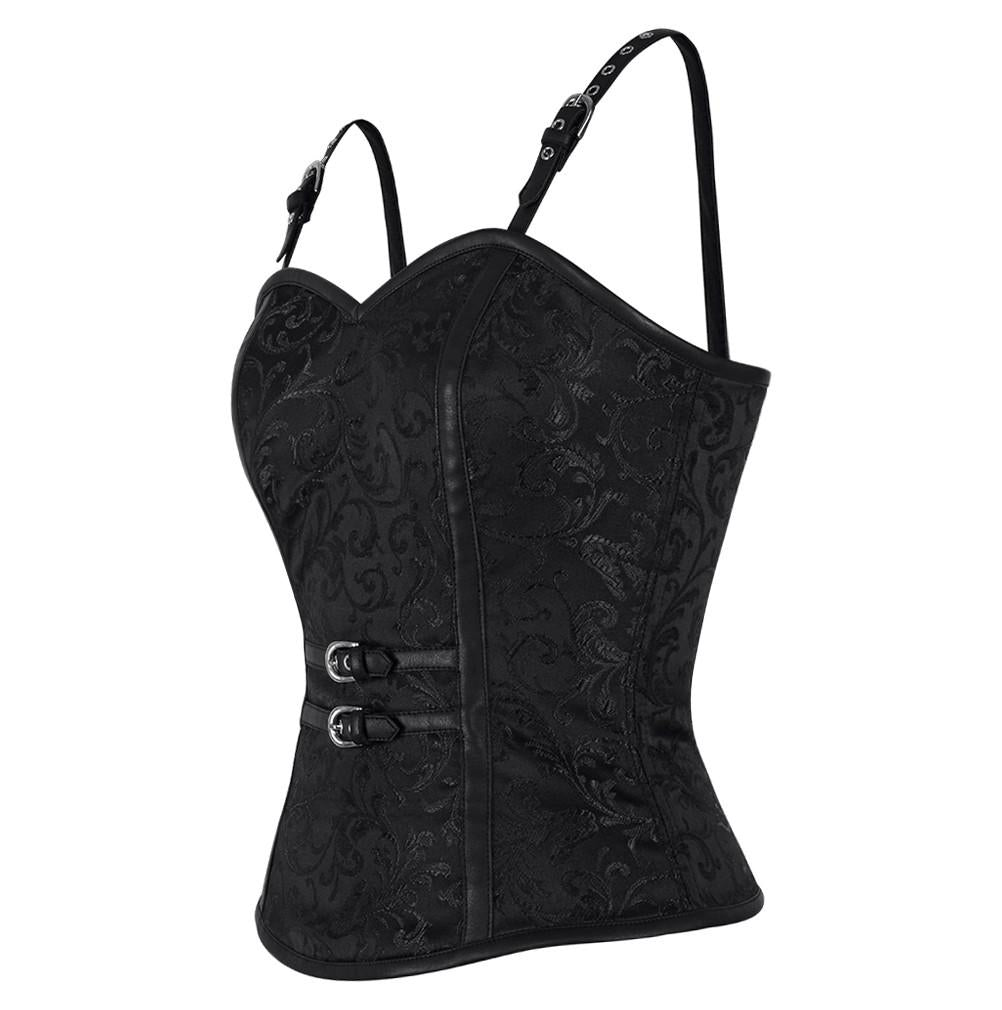 Gormley Gothic Black Shoulder Straps Corset Top