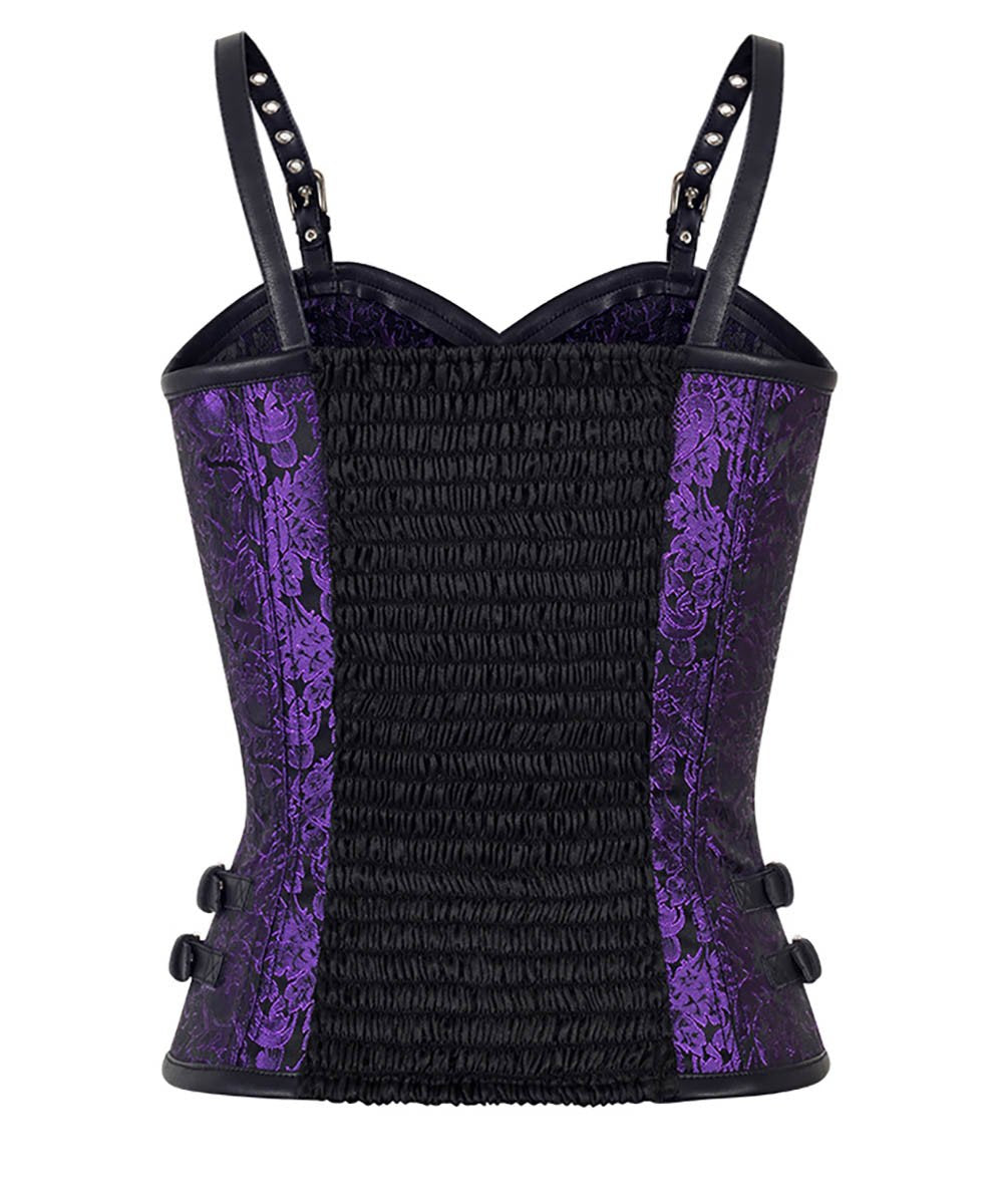 Cavan Gothic Shoulder Straps Purple Corset Top