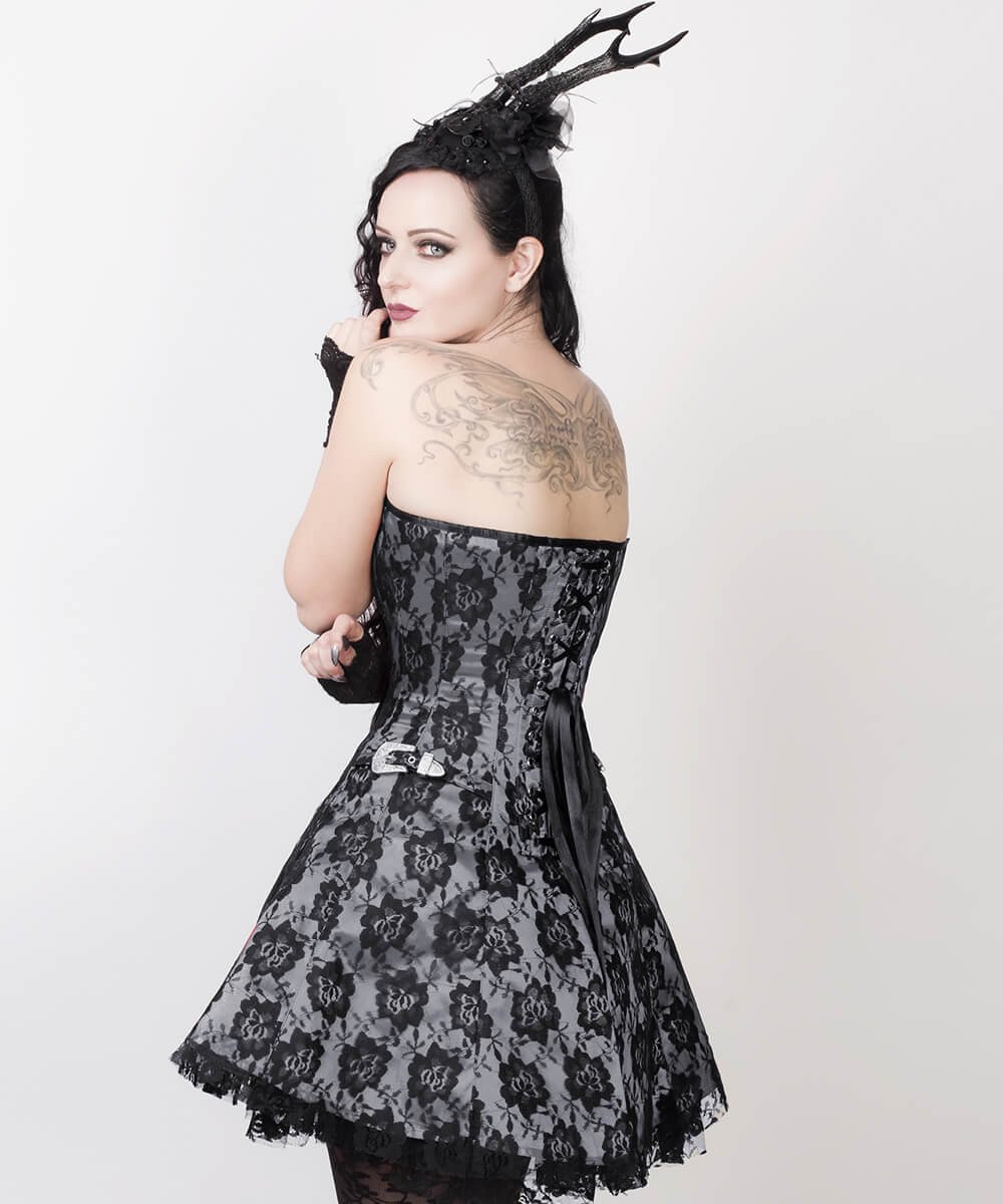 Fedot Gothic Lace Overlay Corset Dress