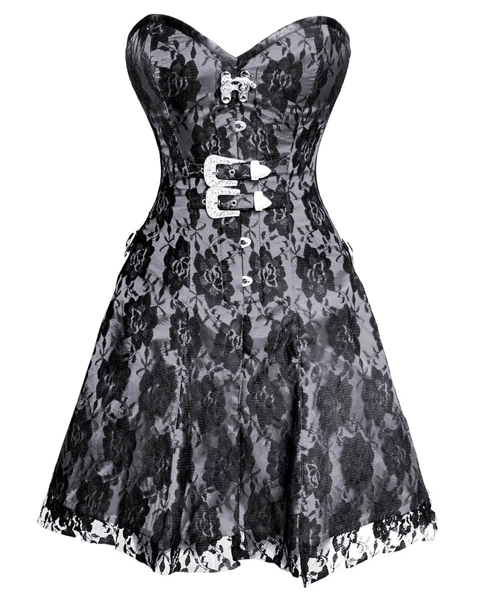 Fedot Gothic Lace Overlay Corset Dress