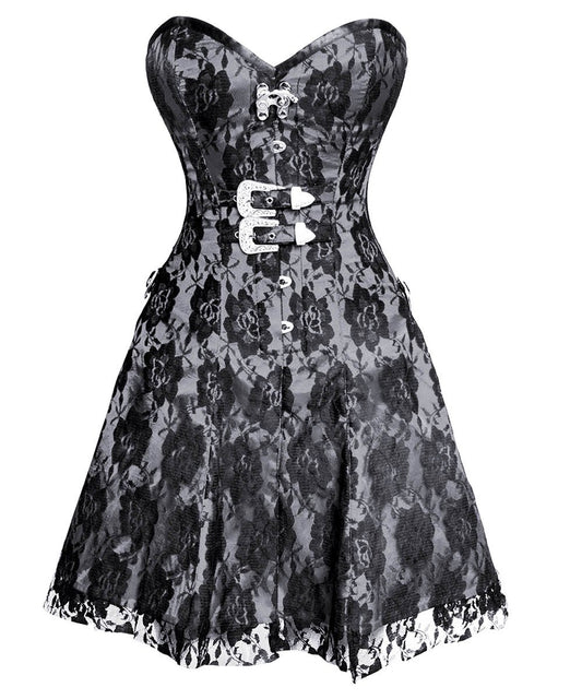 Fedot Gothic Lace Overlay Corset Dress