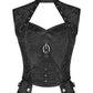 Darrellyn Steampunk Black Corset Top with Halter Neck