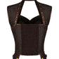 Elethia Steampunk Brown Halter Neck Corset Top