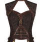 Elethia Steampunk Brown Halter Neck Corset Top