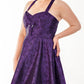 Herod Purple Halter Neck Skater Dress