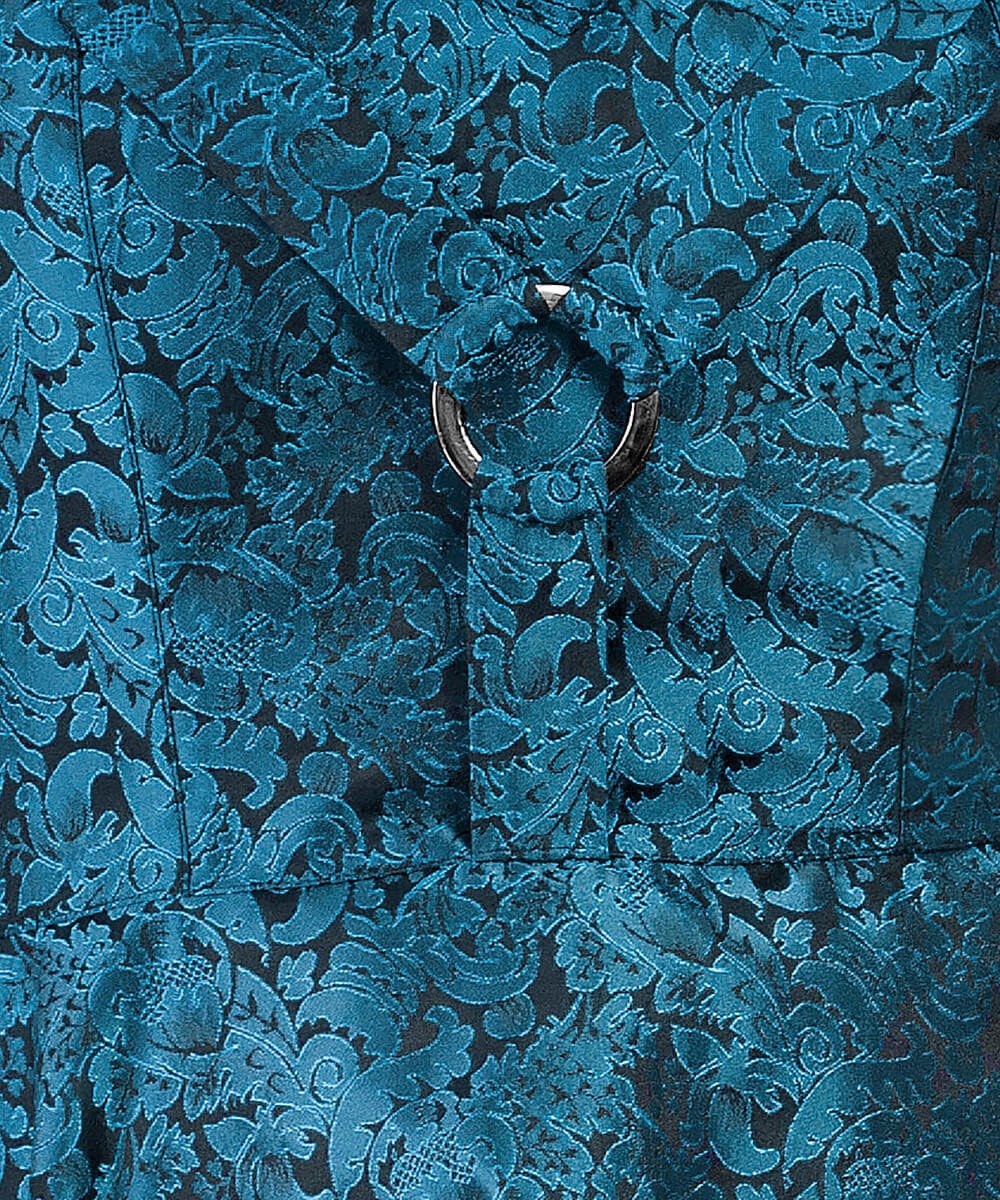 Malloy Skater Halter Neck Dress in Brocade