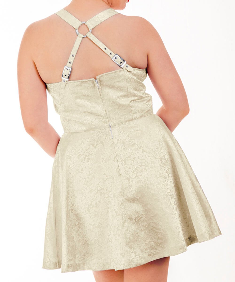 Adken Ivory Skater Dress in Brocade