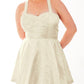 Adken Ivory Skater Dress in Brocade
