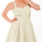 Adken Ivory Skater Dress in Brocade
