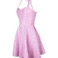 Cadell Pink Skater Dress in Brocade