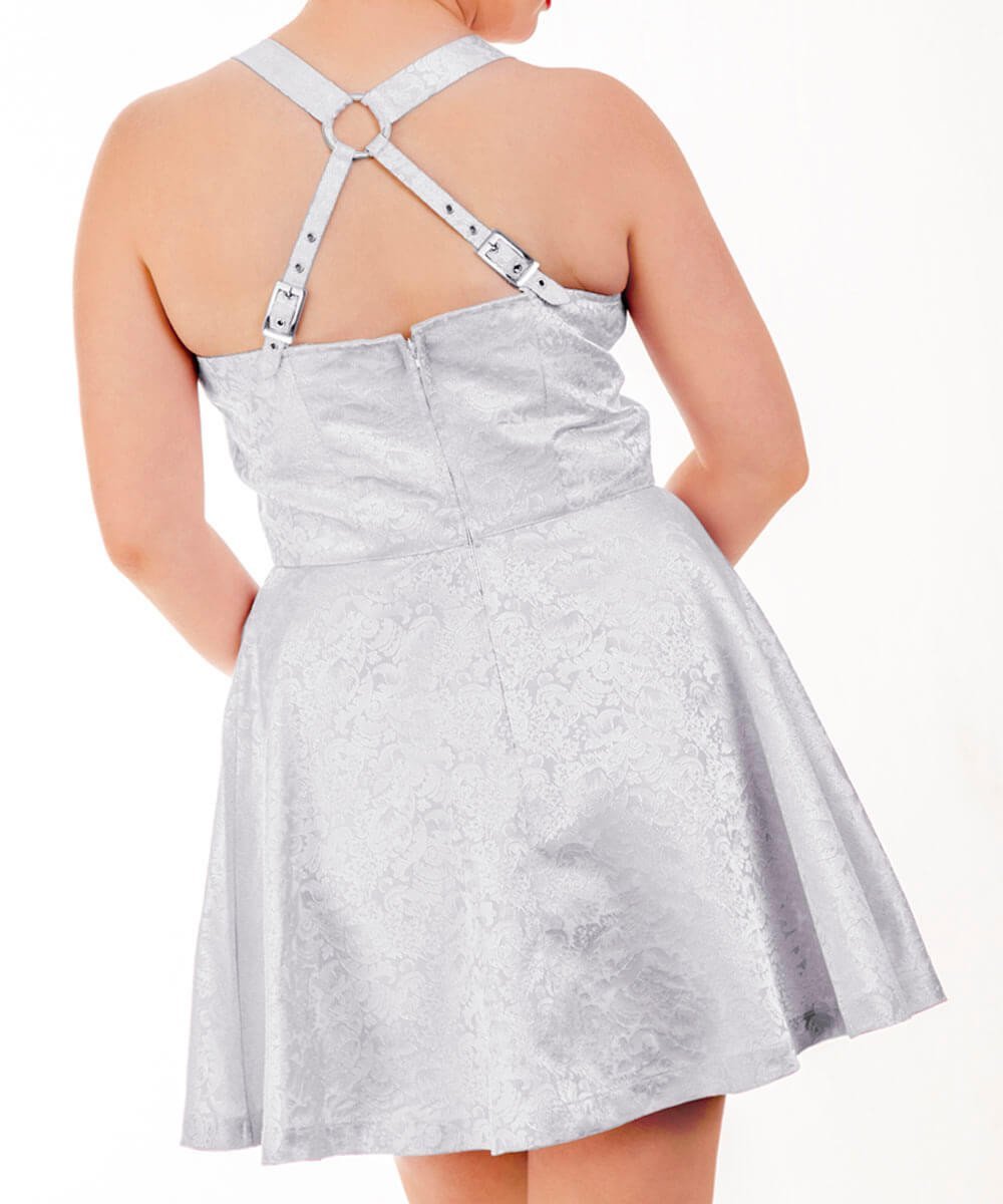 Aeneas White Brocade Skater Dress