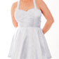Aeneas White Brocade Skater Dress
