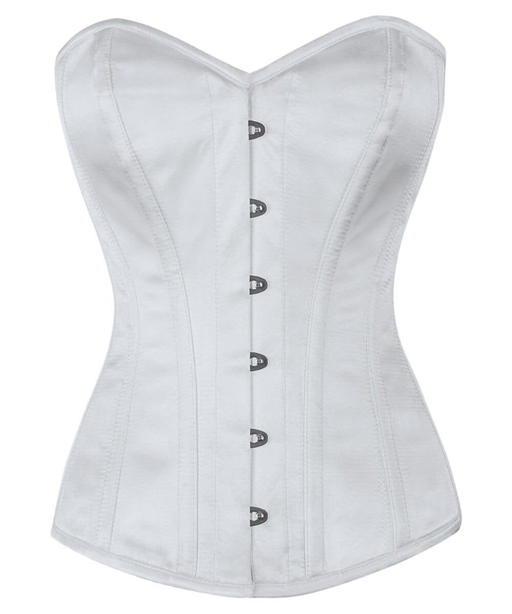 Frisa Taffeta Overbust White Corset