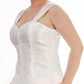 Mania Brocade White Corset Top