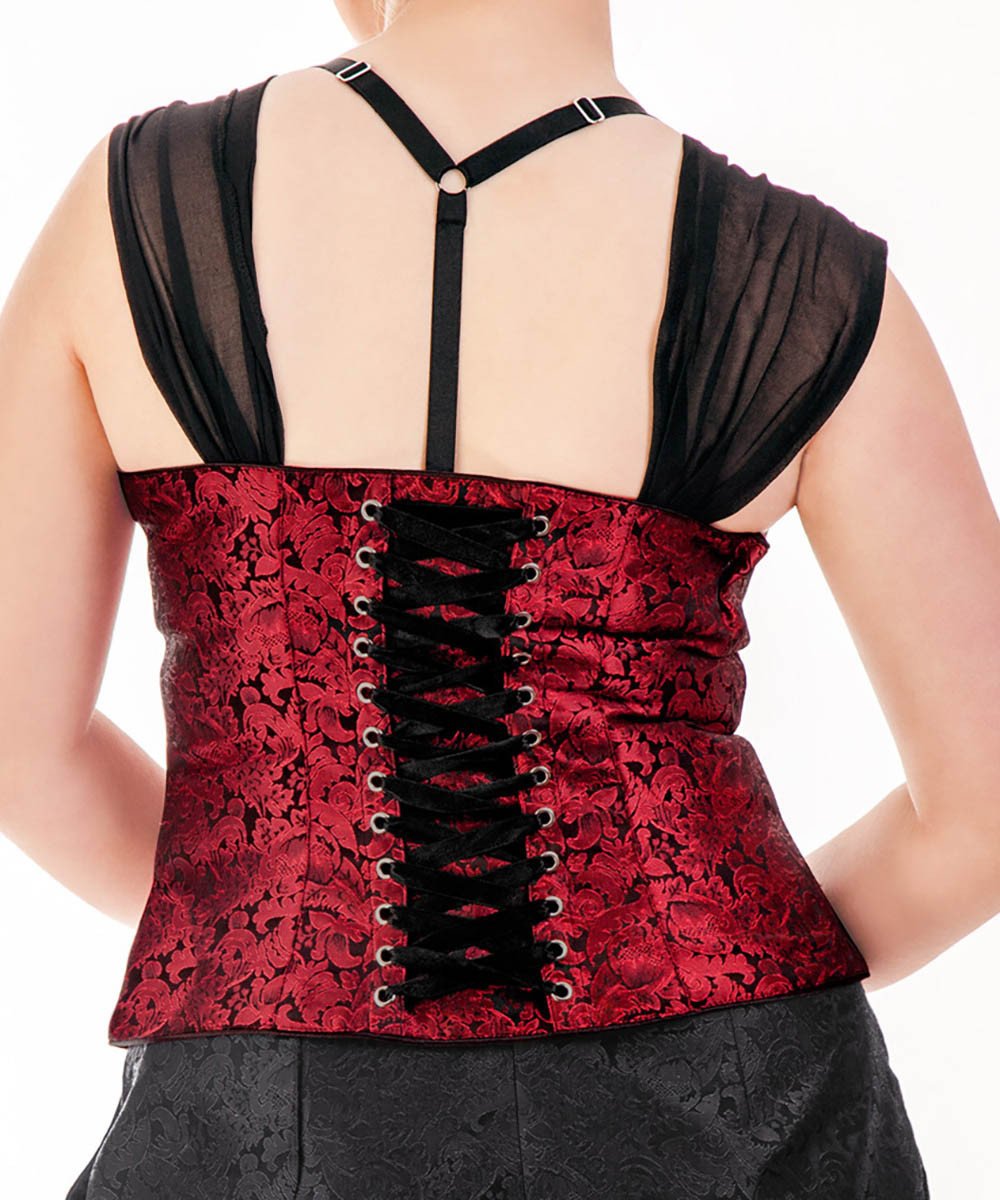 Hewlitt Brocade Gothic Top With Shoulder Straps