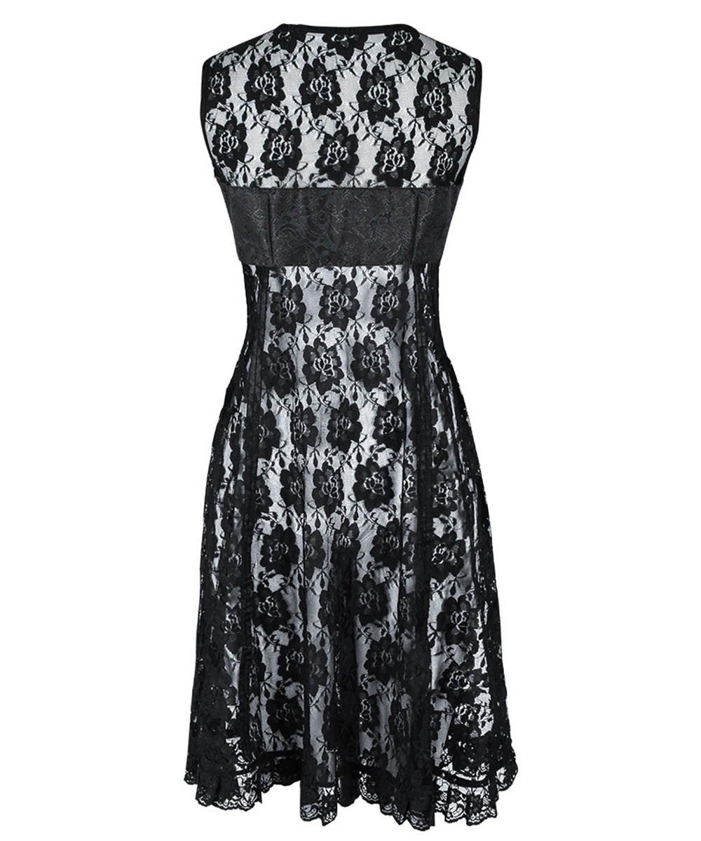 Peredur Gothic Black Lace Dual Top & Dress