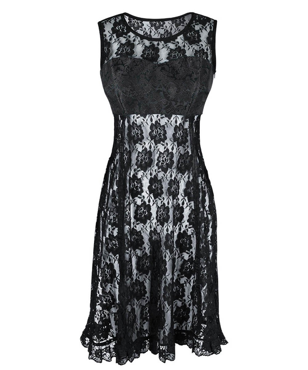 Peredur Gothic Black Lace Dual Top & Dress