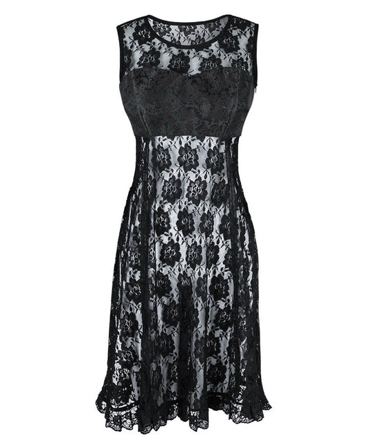 Peredur Gothic Black Lace Dual Top & Dress