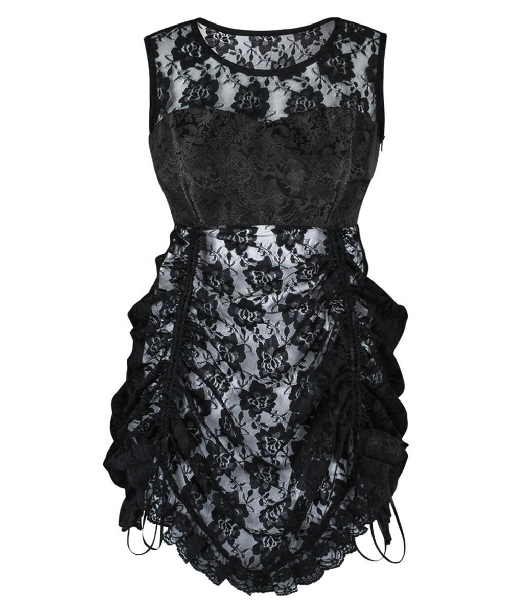 Peredur Gothic Black Lace Dual Top & Dress