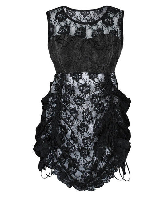 Peredur Gothic Black Lace Dual Top & Dress