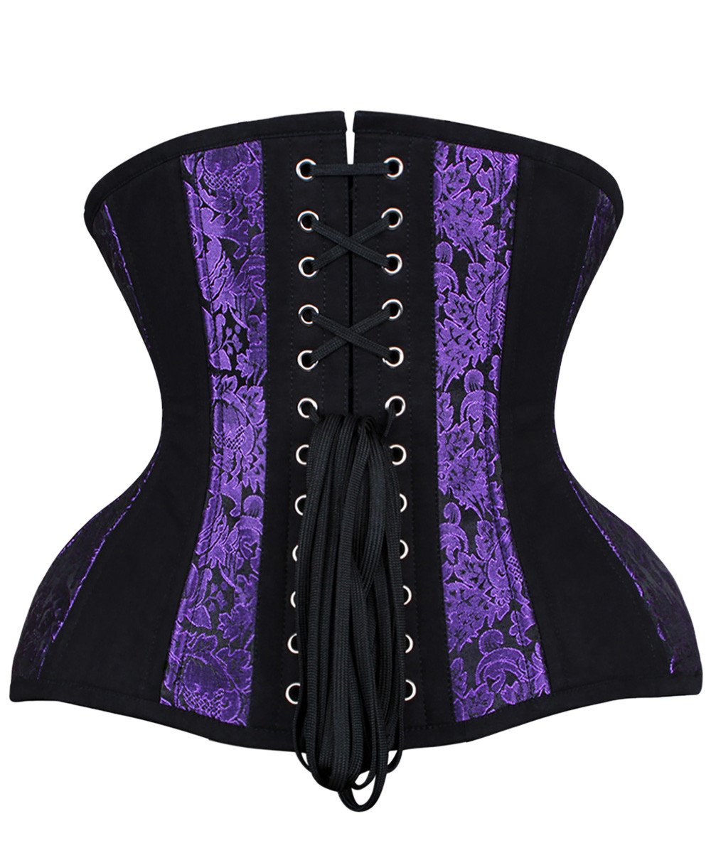 Nentres Curvy Purple and Black Underbust Waist Trainer Corset