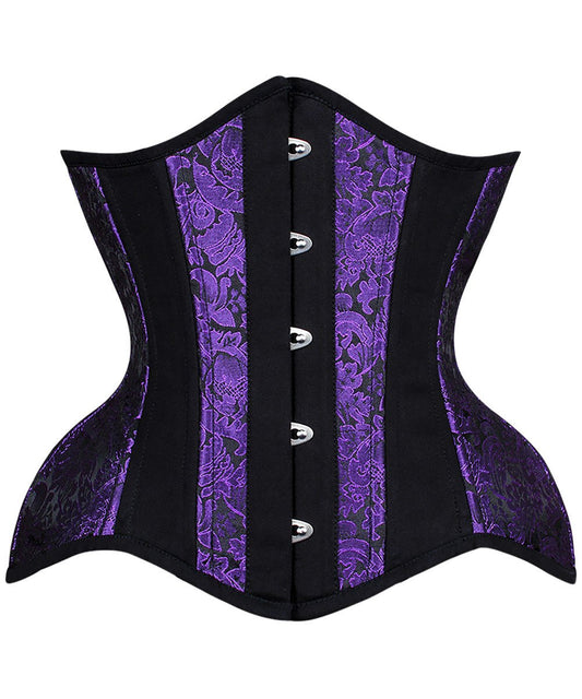 Nentres Curvy Purple and Black Underbust Waist Trainer Corset