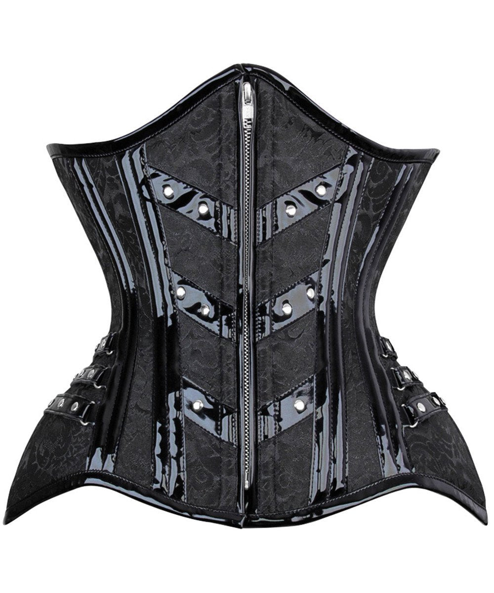 Caress New Curvy Brocade Waist Trainer with Front Zipper