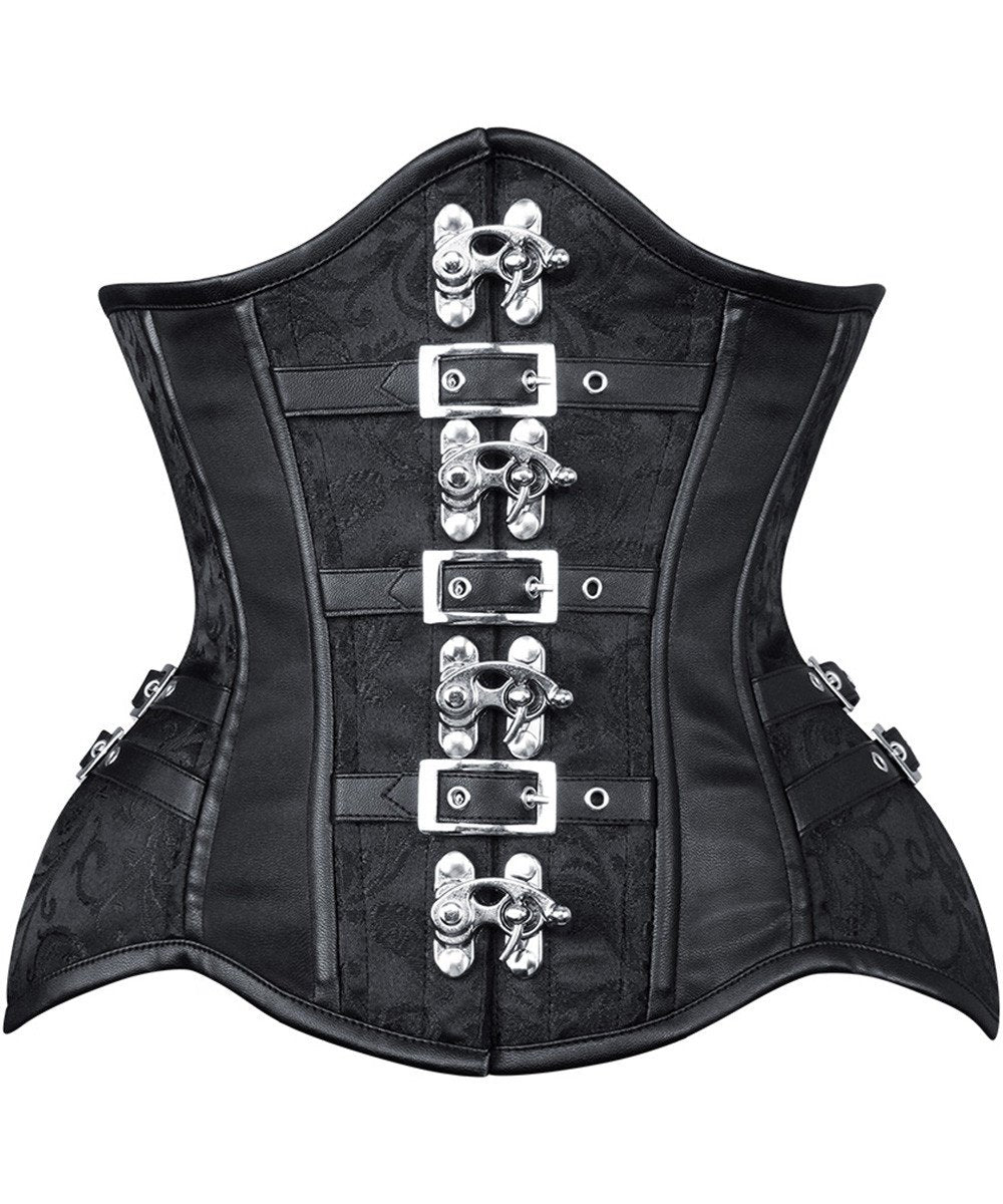 Rimona New Curvy Brocade Waist Trainer with Buckle