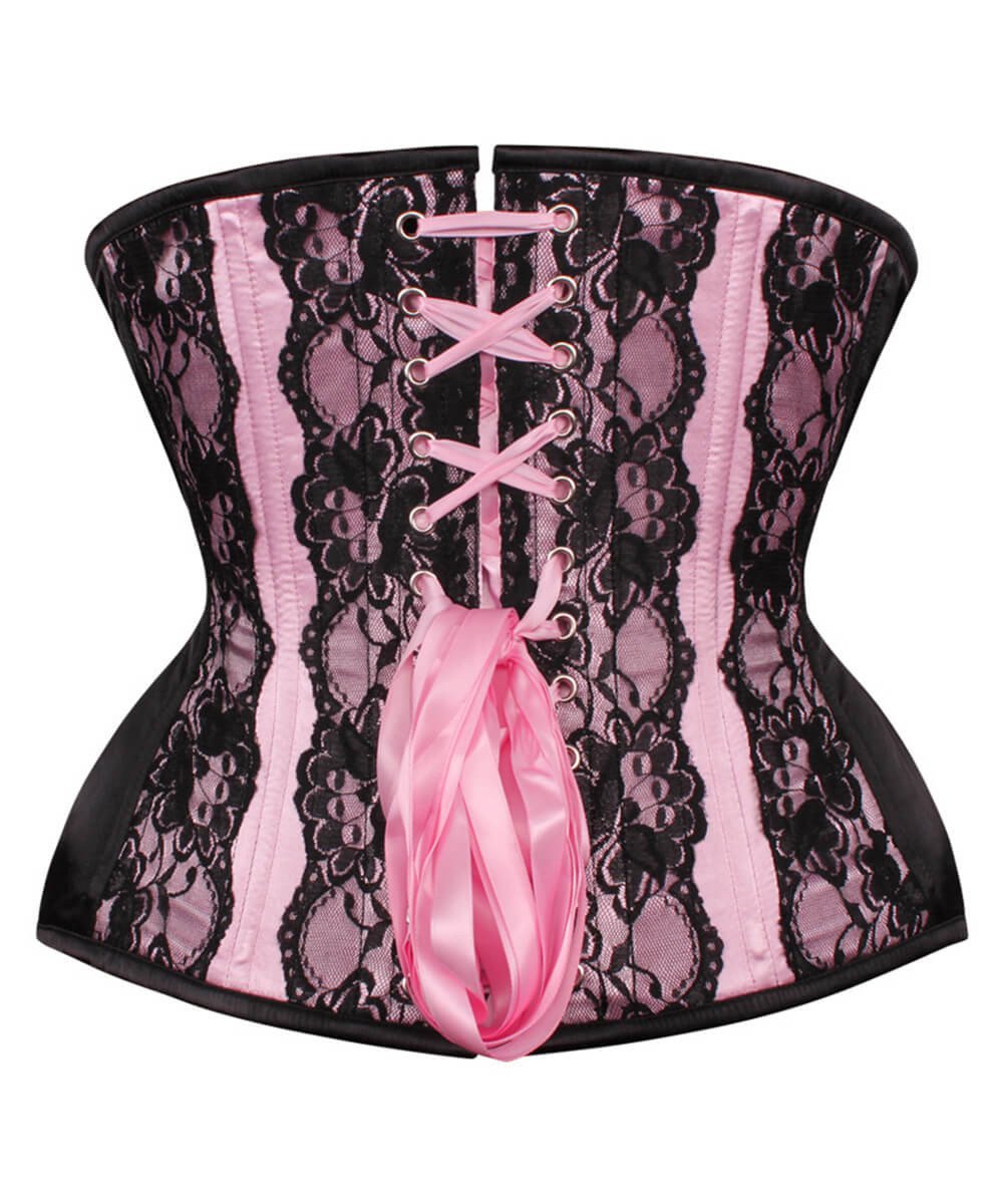 Frans Curvy Pink Lace Waist Training Corset