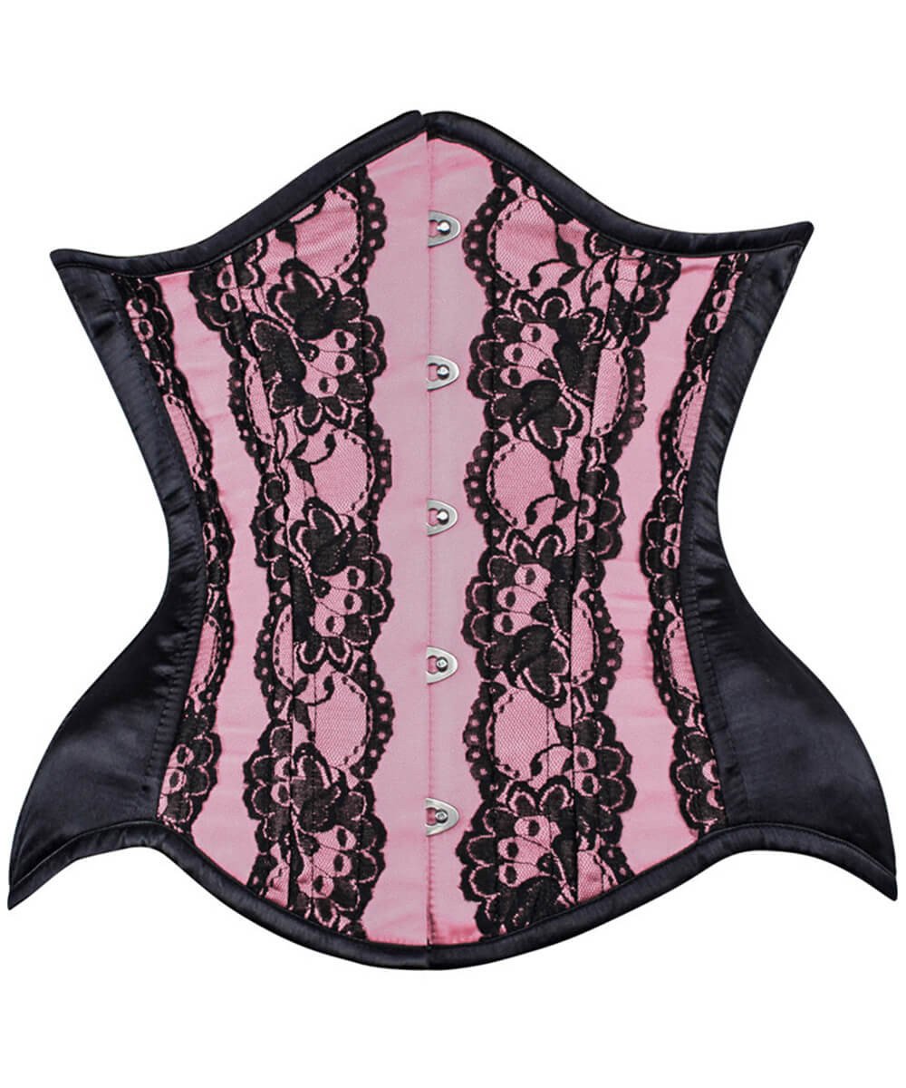 Frans Curvy Pink Lace Waist Training Corset