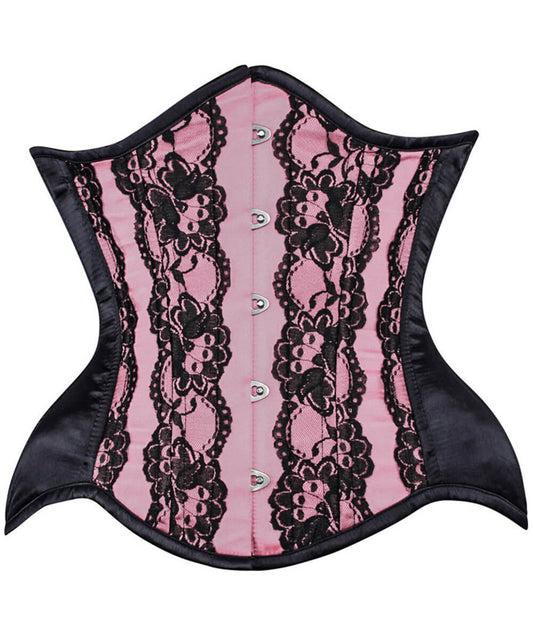 Frans Curvy Pink Lace Waist Training Corset