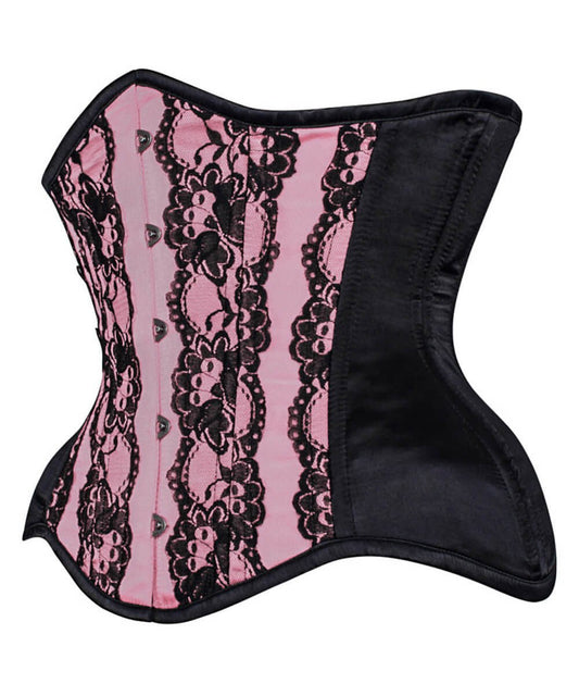 Frans Curvy Pink Lace Waist Training Corset