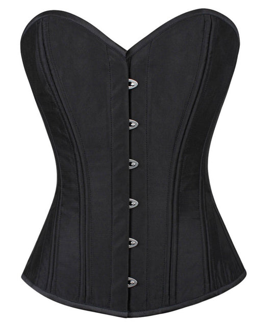 Hnedy Waist Training Black Taffeta Overbust Corset