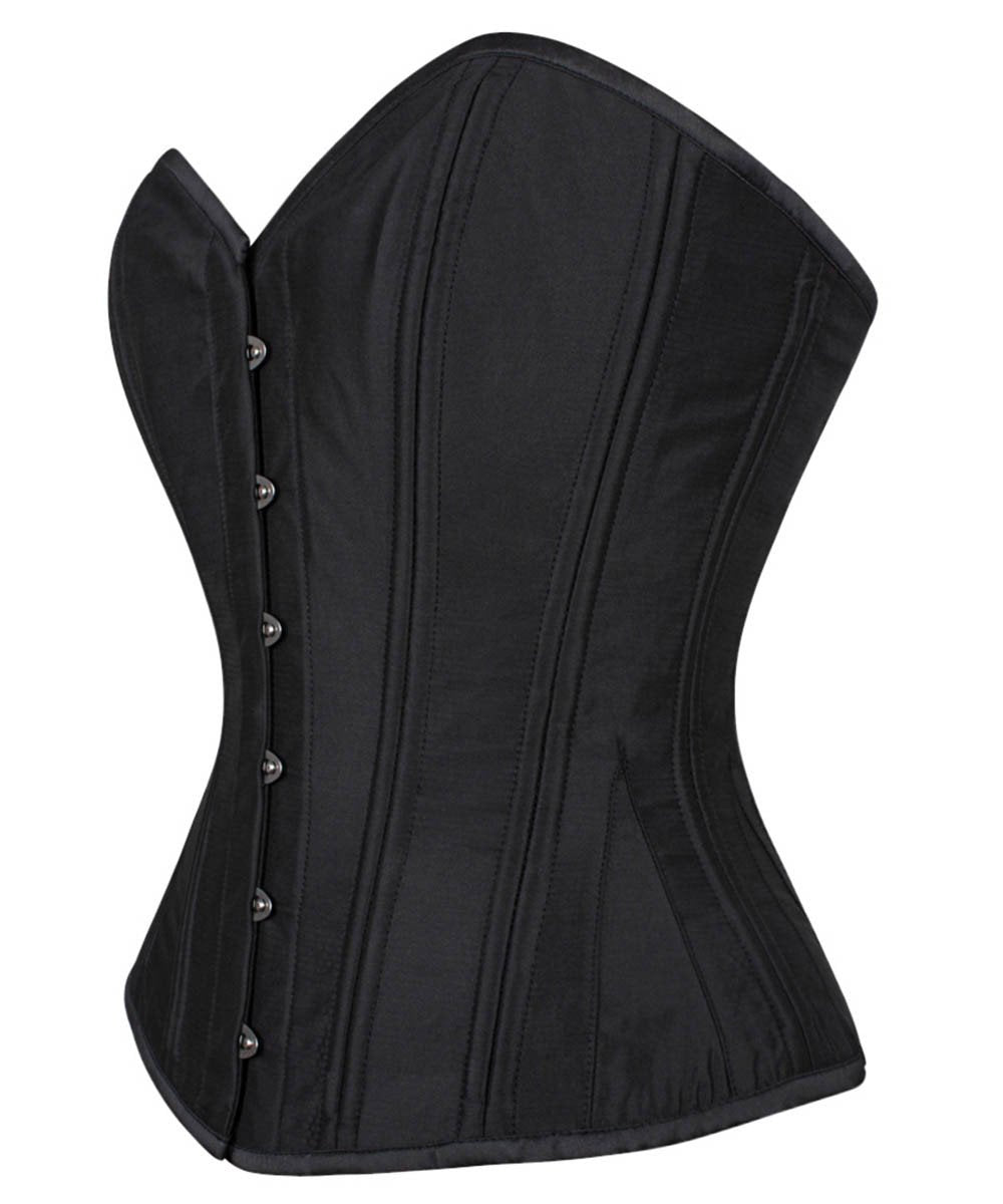 Hnedy Waist Training Black Taffeta Overbust Corset