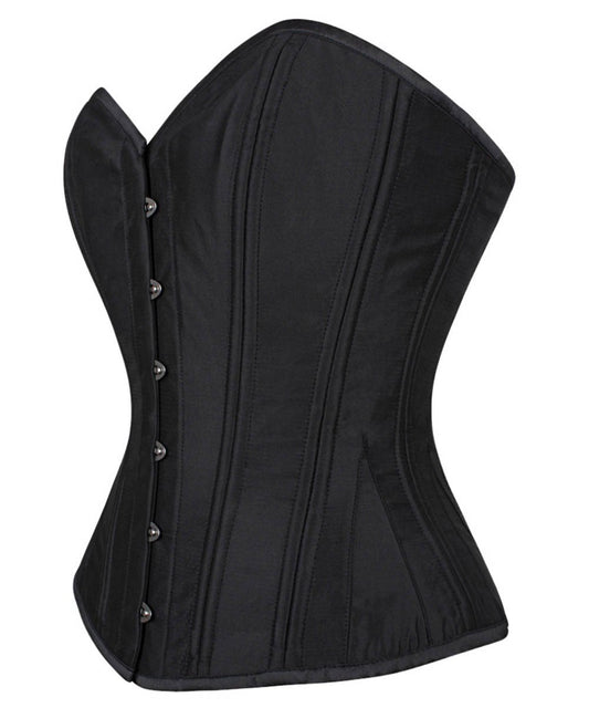 Hnedy Waist Training Black Taffeta Overbust Corset