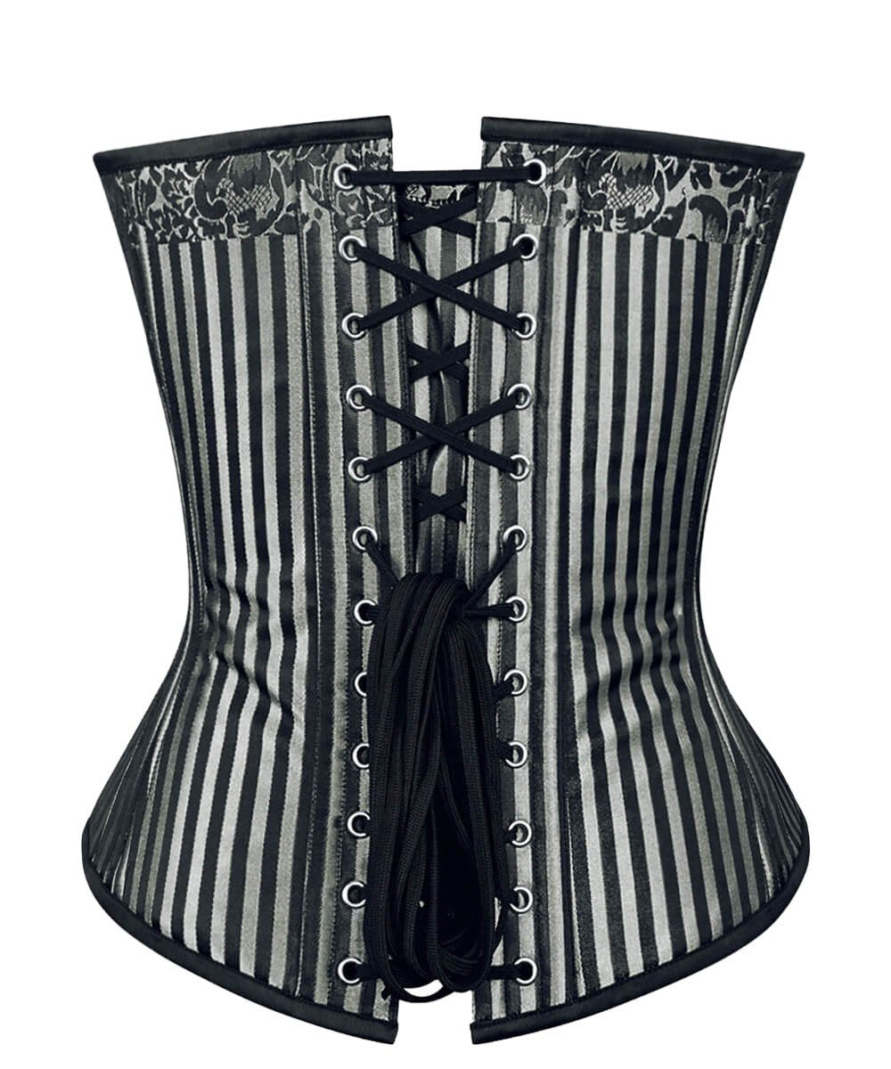 Carles Waist Cincher Overbust Silver Corset