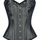 Carles Waist Cincher Overbust Silver Corset