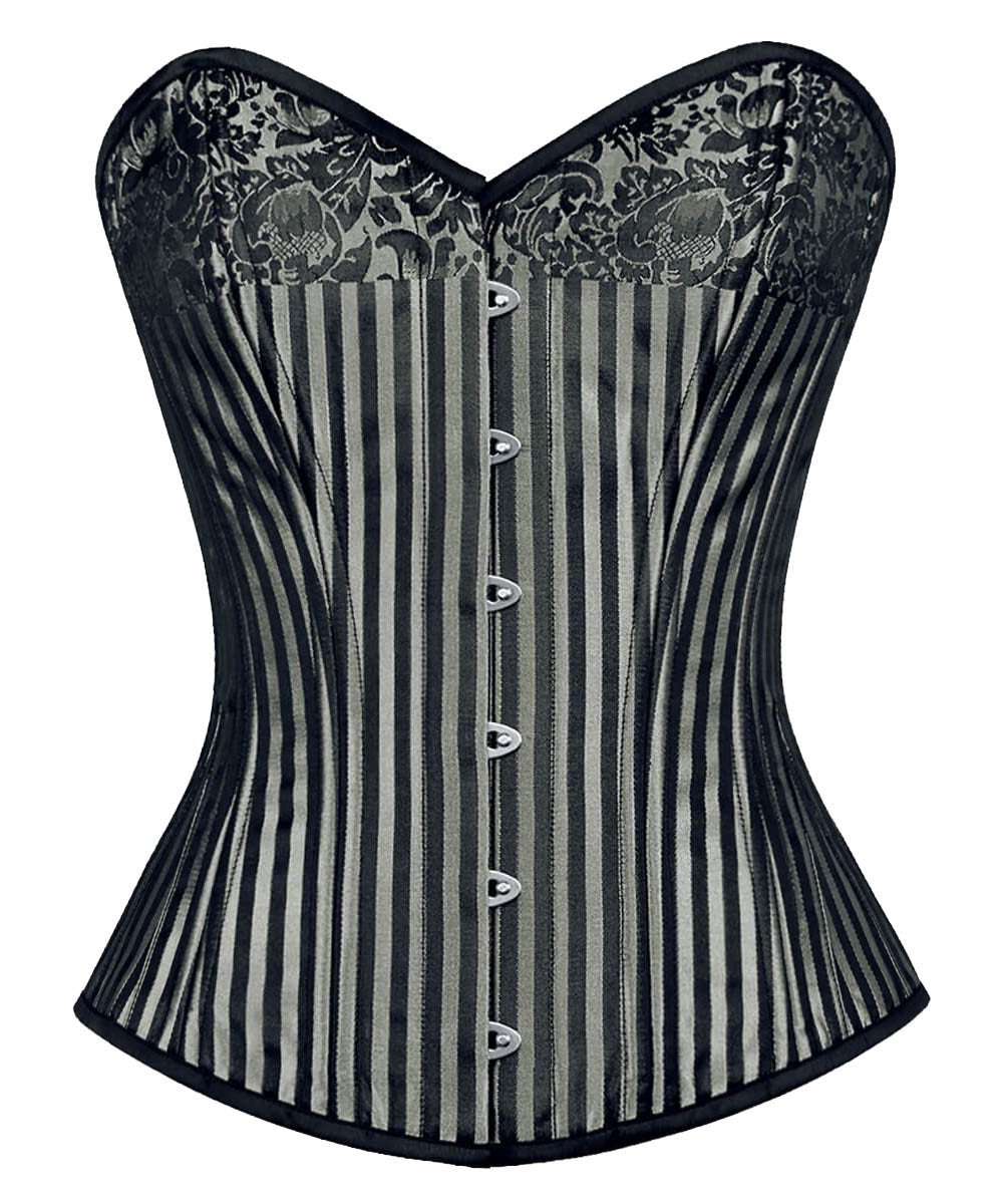 Carles Waist Cincher Overbust Silver Corset
