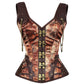Reneta Steampunk Gear Print Overbust Corset