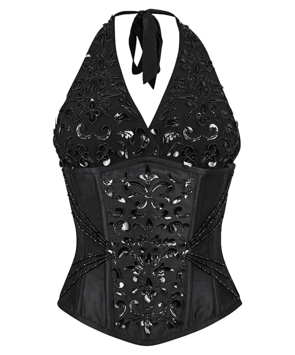 Capek Embroidered Underbust Couture Corset in Taffeta
