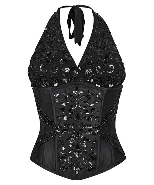 Capek Embroidered Underbust Couture Corset in Taffeta