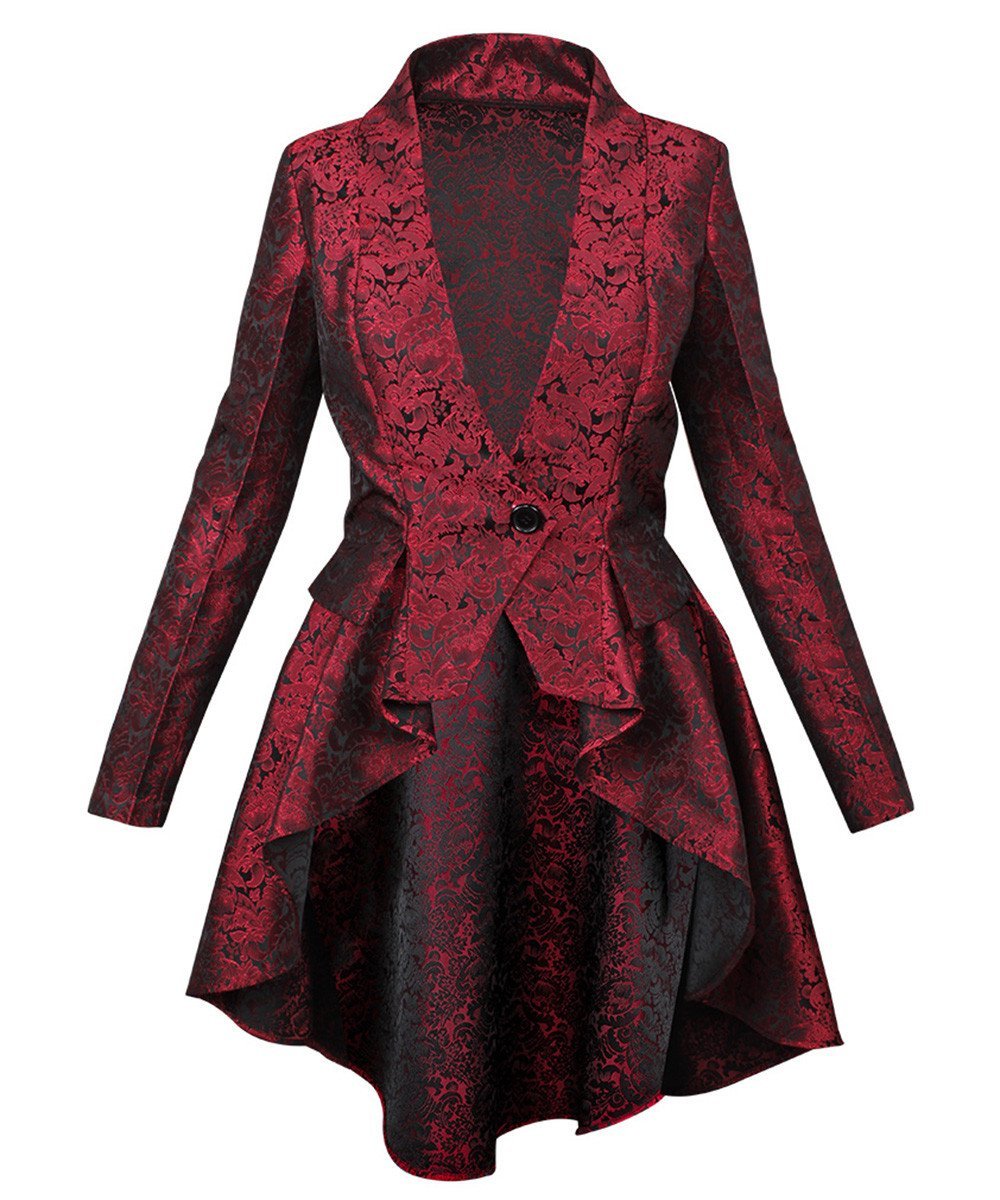 Adoree Brocade Mandarin Collar Coat