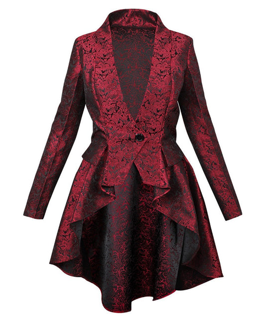 Adoree Brocade Mandarin Collar Coat