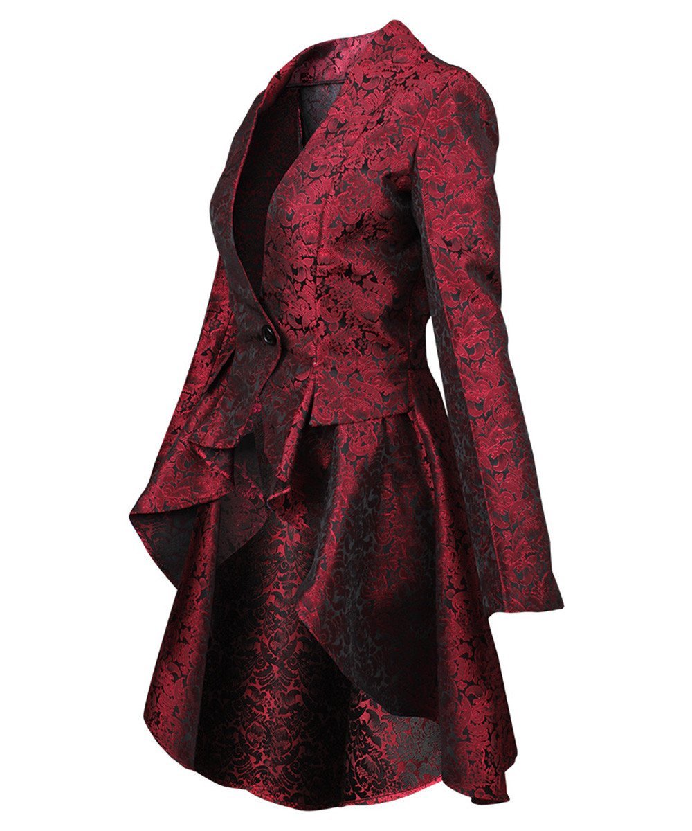 Adoree Brocade Mandarin Collar Coat