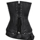 Carisa Criss Cross Black Overbust Corset with Detachable Belt