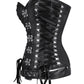 Carisa Criss Cross Black Overbust Corset with Detachable Belt