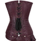 Leotie Criss Cross Steampunk Overbust Corset with Detachable Belt